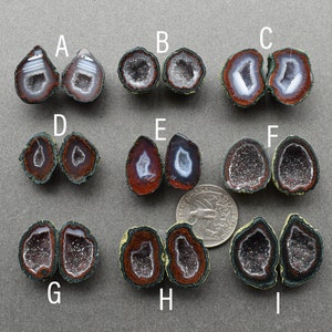 Tabasco Geode Earrings, Raw Gemstone Earrings, Pagan Crystal Druzy Earrings, Witchy Earrings, Boho Wiccan Jewelry, Raw Stone Earrings image 6