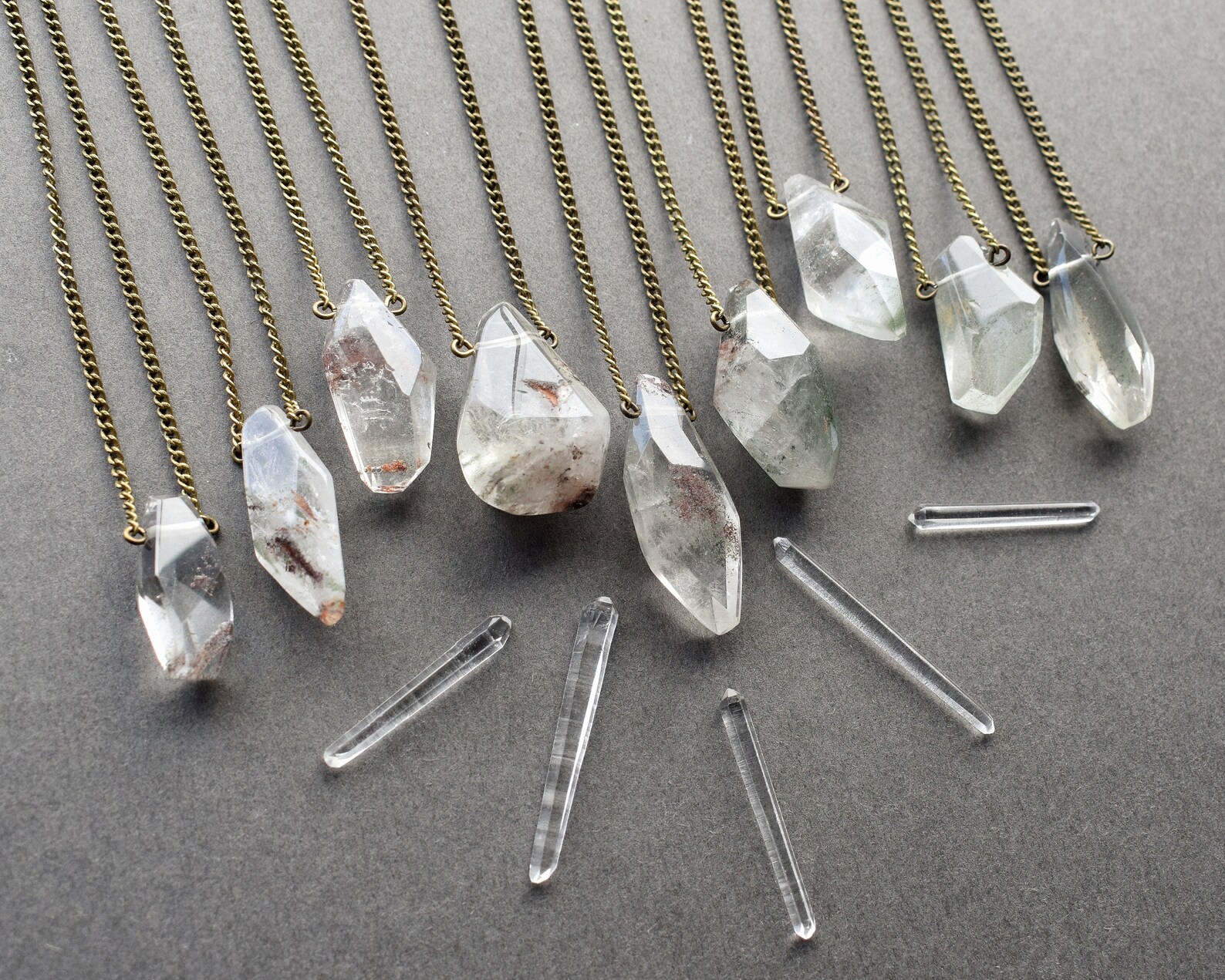 Garden Quartz Necklace Lodolite Crystal Necklace Phantom Etsy