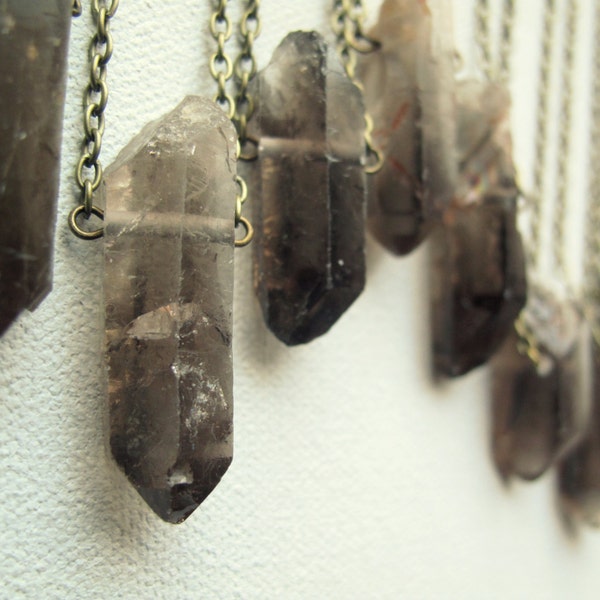 Raw Smoky Quartz Necklace - Raw Crystal Necklace - Smokey Quartz Pendant - Quartz Point Necklace for Men - Natural Smoky Quartz Jewelry