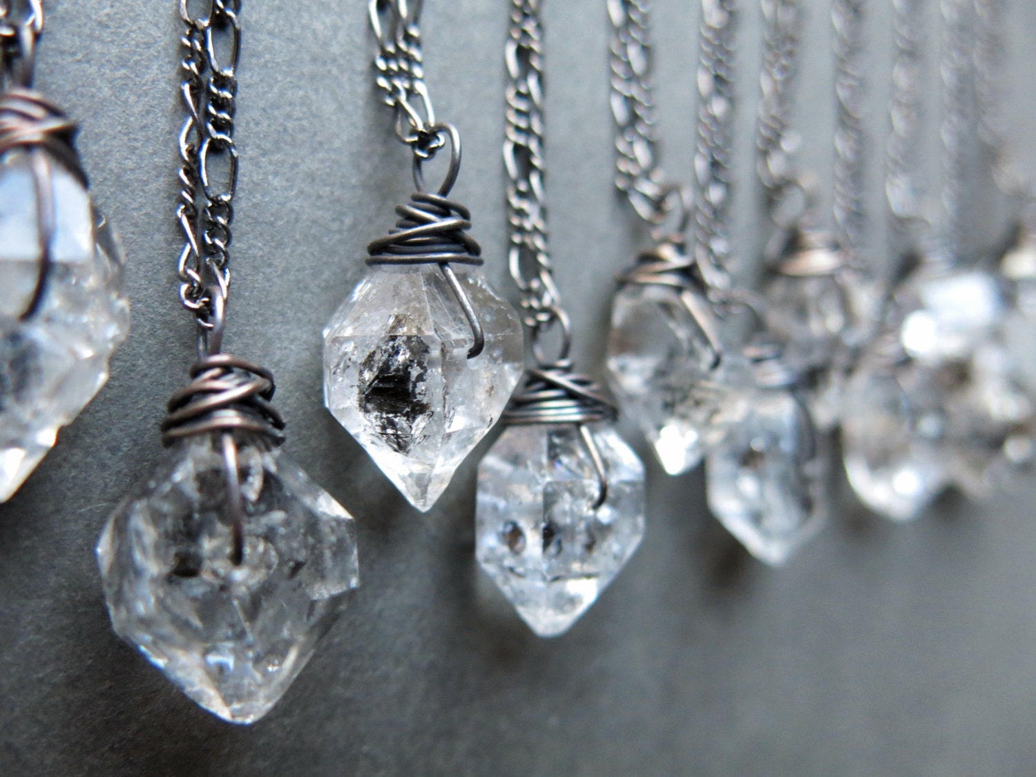 Natural Herkimer Diamond Heart Necklace Crazy Love Heart Necklace Raw Herkimer Diamond Necklace Gift For Her I Love You Heart Necklace