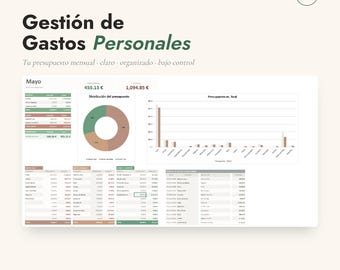 Plantilla Excel Presupuesto Anual y Mensual | Gestión de Gastos Personales | Control Ingresos, Ahorro y Dashboard Automático | Español