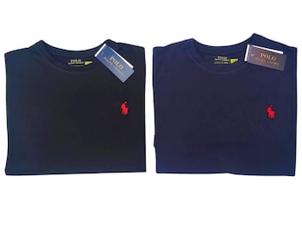 T-shirt girocollo in cotone a vestibilità classica Polo Ralph Lauren – Essenziale per l'estate, nero e blu navy