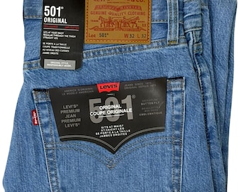 Levi's 501 Original Fit Stone Wash-jeans met knoopgulp – 100% katoendenim