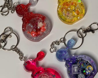 One of a Kind Resin Keychain – Shimmering Fidget Charm, Handmade Sensory Tool, DecoDeco