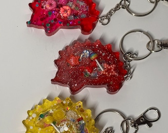 One of a Kind Resin Keychain – Shimmering Fidget Charm, Handmade Sensory Tool, DecoDeco