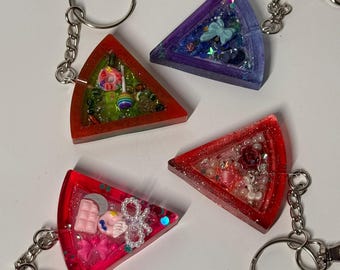 One of a Kind Resin Keychain – Shimmering Fidget Charm, Handmade Sensory Tool, DecoDeco