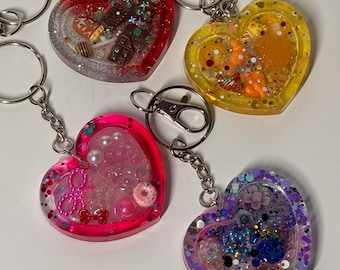 One of a Kind Resin Keychain – Shimmering Fidget Charm, Handmade Sensory Tool, DecoDeco