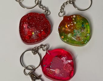 One of a Kind Resin Keychain – Shimmering Fidget Charm, Handmade Sensory Tool, DecoDeco