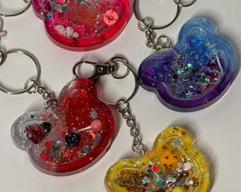 One of a Kind Resin Keychain – Shimmering Fidget Charm, Handmade Sensory Tool, DecoDeco