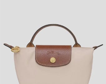 Longchamp Mini Brown Leather Crossbody Bag, Chic Everyday Shoulder Purse Tote