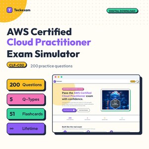 Aws Clf-C02 Practice Exam | 200 Questions with Answers | Online Exam Simulator | Instant Access