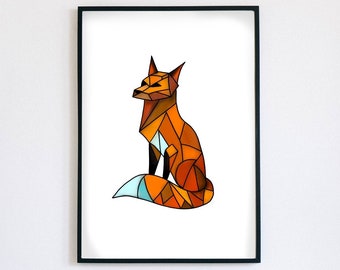 Fox Art Digital Illustration Download for Printing Use