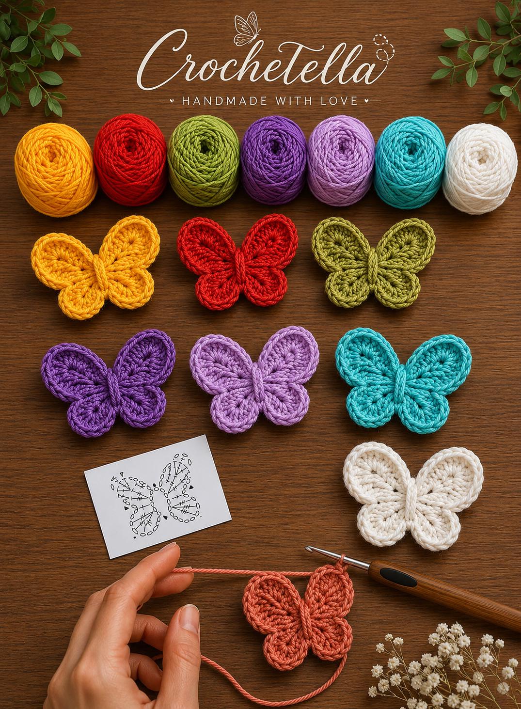 3D Crochet Butterfly Pattern