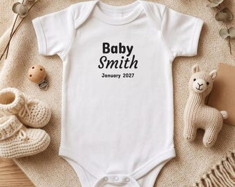 Gepersonaliseerde zwangerschapsaankondiging onesie