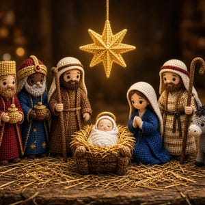 Christmas Nativity Crochet Pattern Bundle | 12 Amigurumi Figures (PDF Download)
