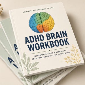 Cuaderno de ejercicios para el cerebro con TDAH en adultos / Hojas de ejercicios de funciones ejecutivas + Sistemas que realmente funcionan / PDF imprimible