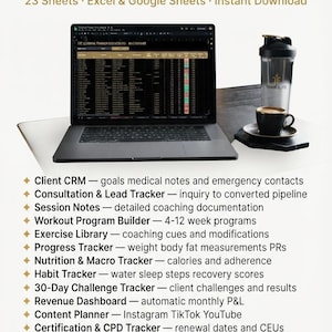 Ultimate Personal Trainer Business OS | Premium Fitness Coach Management System | Client Tracker | Session Notes | | Customisable Excel