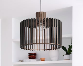 HAAVIA | Modern Pendant Ceiling Light - Choice of Natural, Black, or Brown Finish, Multiple Sizes