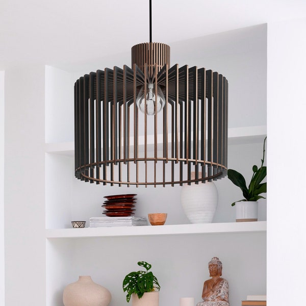 HAAVIA | Modern Pendant Ceiling Light - Choice of Natural, Black, or Brown Finish, Multiple Sizes