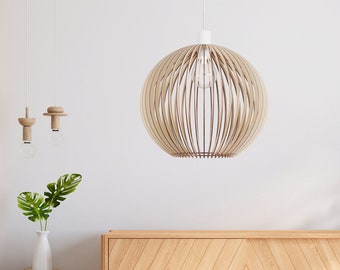 OVIAAN Wood Lamp / Wooden Lamp Shade / Hanging Lamp / Pendant Light / Decorative Ceiling Lamp / Modern Lamp /