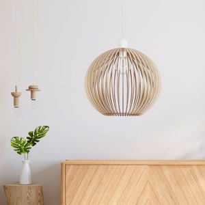 OVIAAN Wood Lamp / Wooden Lamp Shade / Hanging Lamp / Pendant Light / Decorative Ceiling Lamp / Modern Lamp /