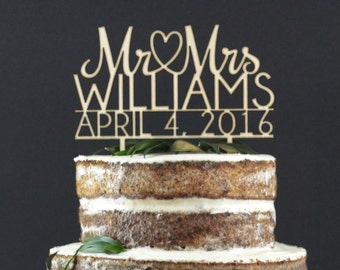 Personalizado Pastel de bodas Topper - torta Decoración - Madera de la torta