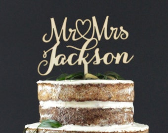 Personalized Wedding Cake Topper - Cake Decor - Wood Cake Topper - Wedding Decoration