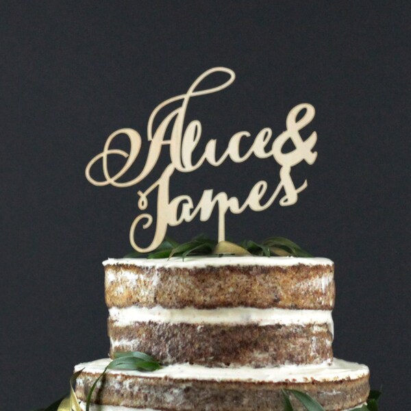 Personalizzato Torta nuziale Topper - torta Decor - Legno torta Topper