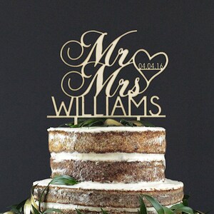 Personalized Wedding Cake Topper - Cake Decor - Wood Cake Topper - Wedding Decoration