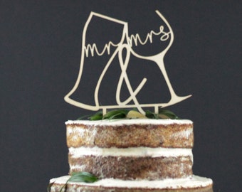 Bruidstaart Topper - Cake Decor - Wood Cake Topper