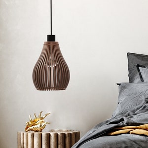 VEESTA Eco-Friendly Wood Lamp Shade Available in Natural, Black, or Brown, Different Sizes image 1