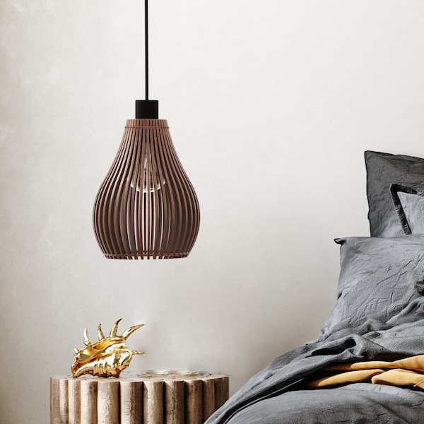 VEESTA | Eco-Friendly Wood Lamp Shade - Available in Natural, Black, or Brown, Different Sizes