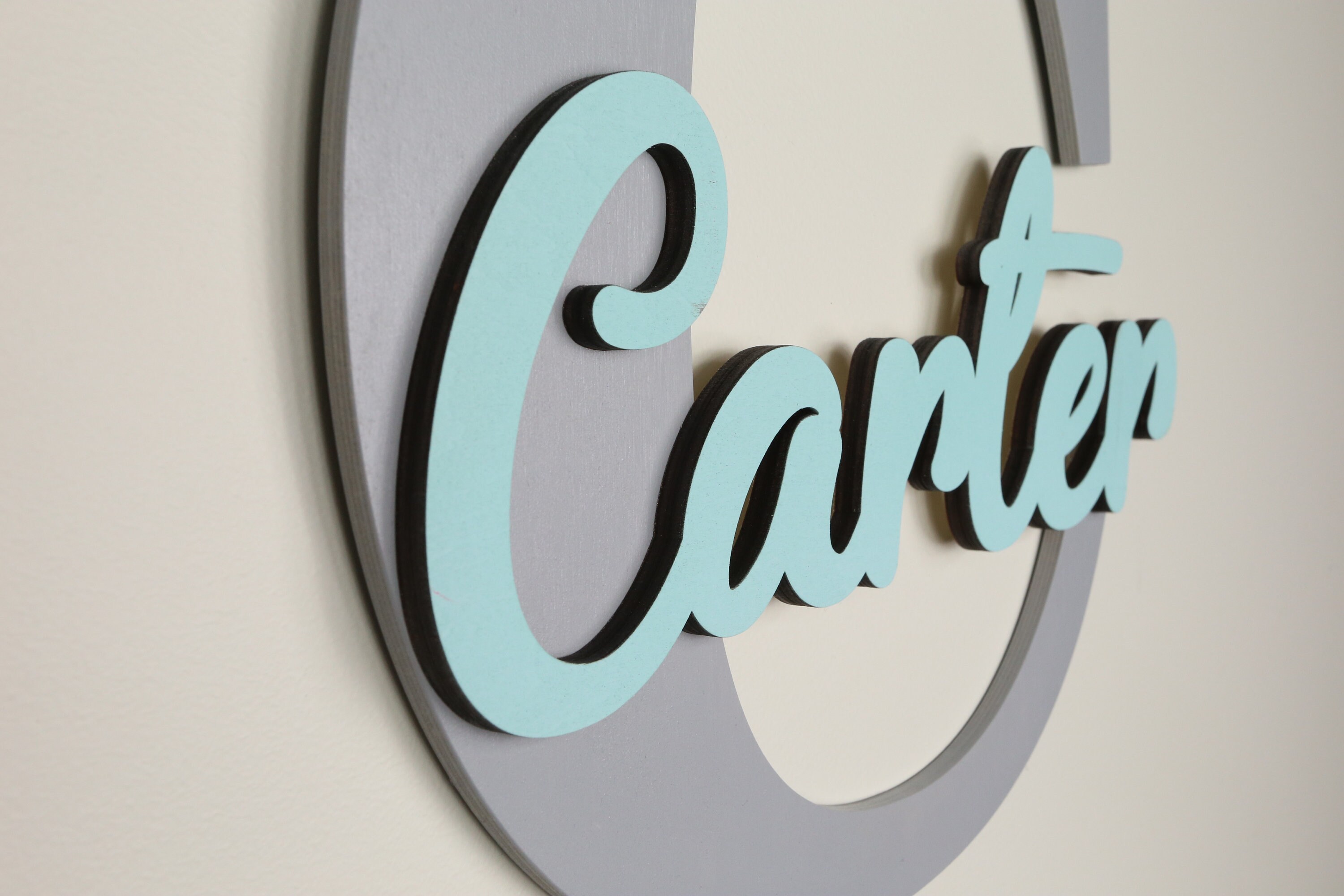 Wooden Letters Baby Nursery Wall Hanging Letters in Script Etsy