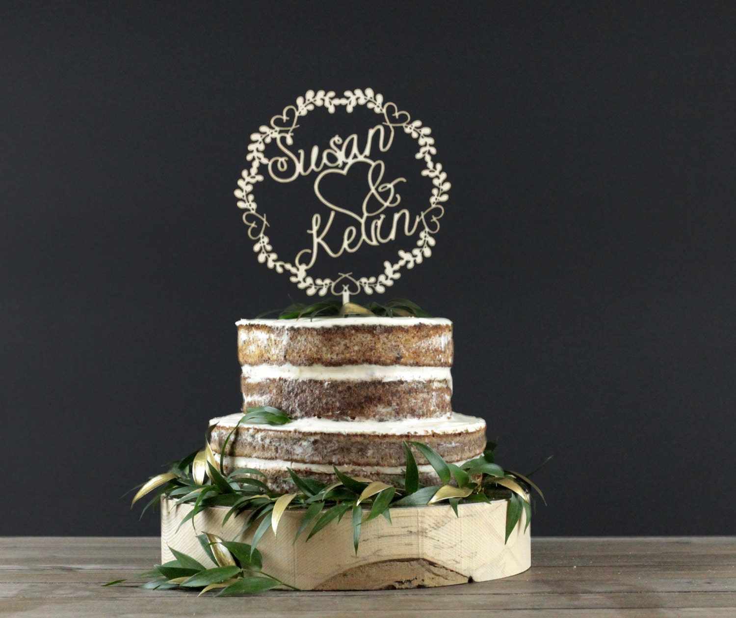 Personalized Wedding Cake Topper Cake Decor Wood Cake Etsy