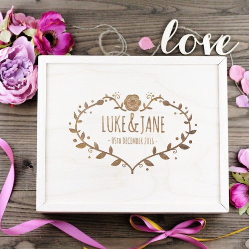 Personalized Wood Wedding Box Wedding Gift Wedding Favour Etsy