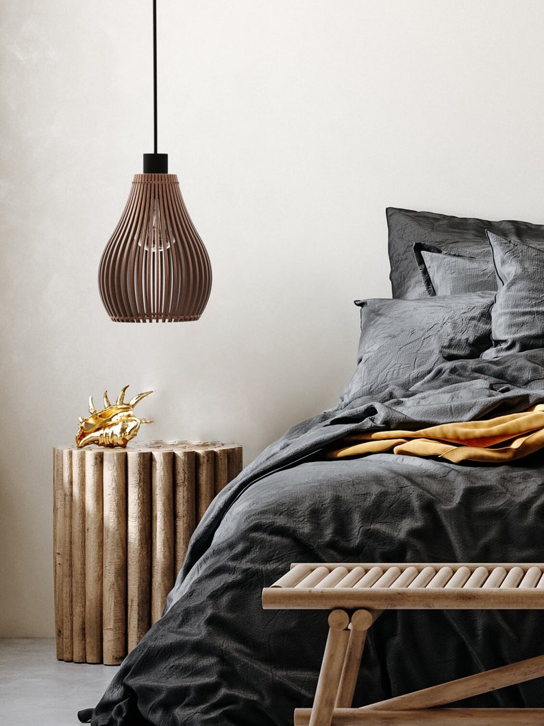 VEESTA Illuminate Your Space Sustainably with Eco-Friendly Wooden Lamp Shades in Natural, Black, or Brown Finishes image 1