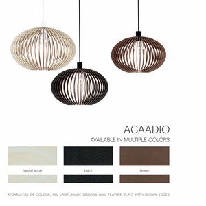 ACAADIO Stylish Wood Ceiling Lamp Natural, Black, Brown Options, Various Sizes & Eco-Friendly zdjęcie 6