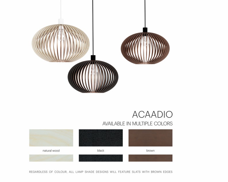 ACAADIO Stylish Wood Ceiling Lamp Natural, Black, Brown Options, Various Sizes & Eco-Friendly zdjęcie 6