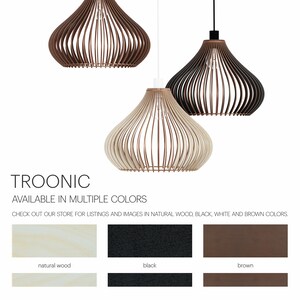 TROONIC Wood Lamp / Wooden Lamp Shade / Hanging Lamp / Pendant Light / Decorative Ceiling Lamp / Modern Lamp image 5