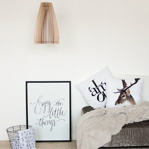 Holzlampe / Holzlampenschirm / Hängelampe / Pendelleuchte / dekorative Deckenleuchte / moderne Lampe / Bild 6