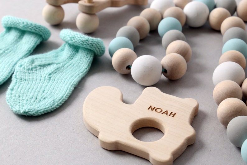 PERSONALIZED Wood Teether / Natural Baby Toy / Eco Friendly Etsy