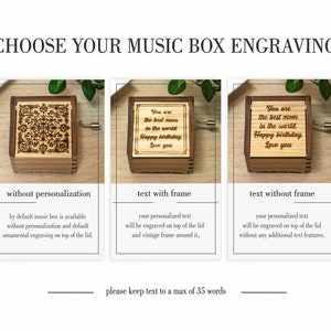 What a Wonderful World Louis Armstrong Personalized Hand Crank Wood Music Box With Custom Engraving image 3