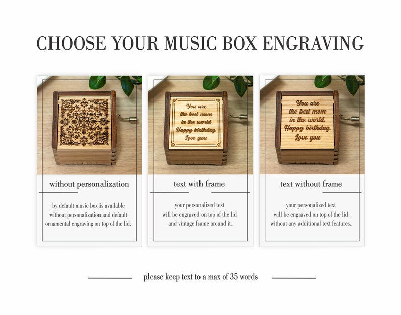 What a Wonderful World Louis Armstrong Personalized Hand Crank Wood Music Box With Custom Engraving image 3