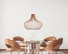 BELLAR Modern Scandinavian Style Ceiling Mount Wood Pendant Lighting Lamp Shade with E26/27 Base 