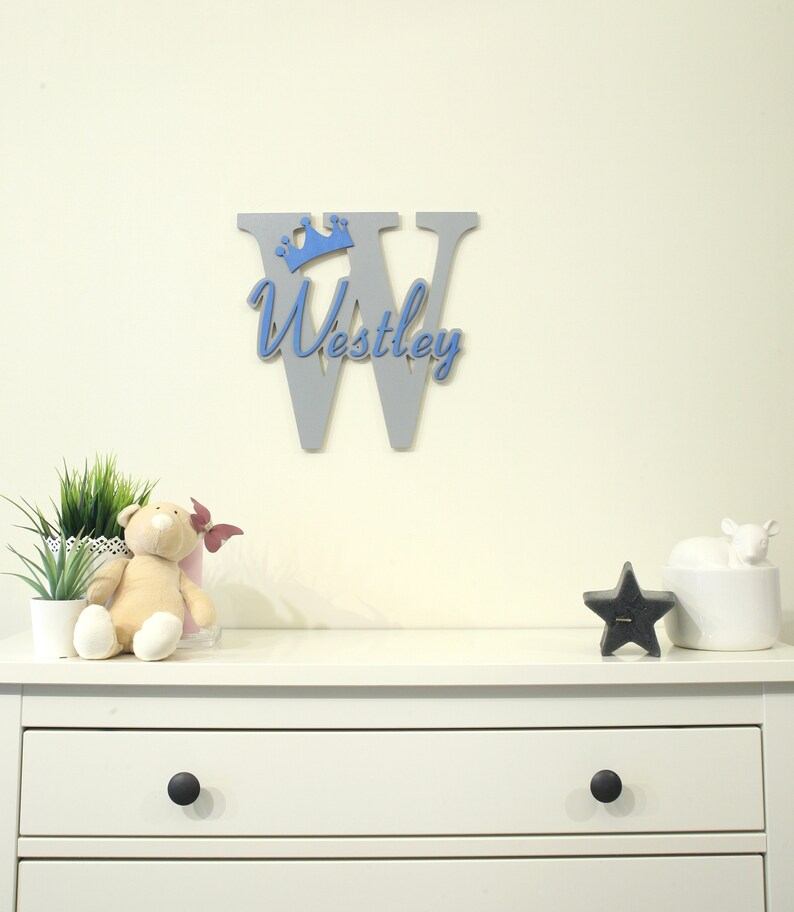 Wooden Letters Baby Nursery Wall Hanging Letters in Script Etsy
