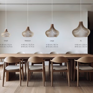 BELLAR Moderner skandinavischer Stil Deckenmontage Holz Pendelleuchten Lampenschirm mit E26/27 Basis Bild 4