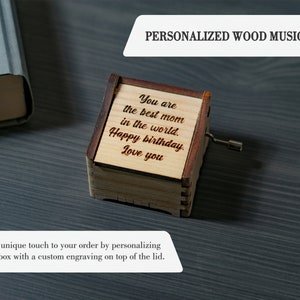 What a Wonderful World Louis Armstrong Personalized Hand Crank Wood Music Box With Custom Engraving image 2