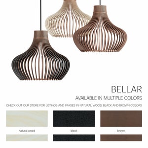 BELLAR Moderner skandinavischer Stil Deckenmontage Holz Pendelleuchten Lampenschirm mit E26/27 Basis Bild 5