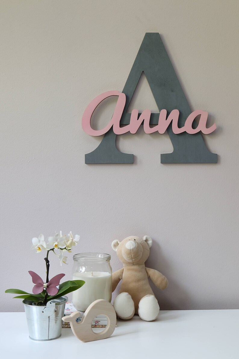 Wooden Letters Baby Nursery Wall Hanging Letters in Script Etsy Canada