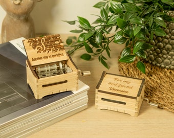 Another Day In Paradise - Personalized Hand Crank Wood Music Box With Custom Engraving